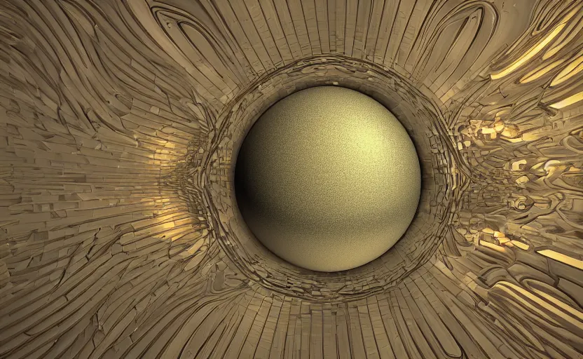 Prompt: a mandelbulb floating in the middle of a 1 9 7 0 s living room, 8 k render.