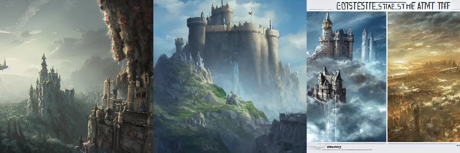 Prompt: Castles in The Sky, artstation