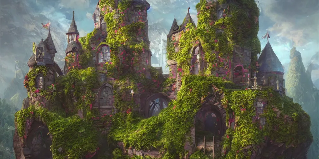 Prompt: a fairy castle, extremely detailed oil painting, unreal 5 render, fantasy digital art, octane render, beautiful composition, trending on artstation, award-winning photograph, masterpiece