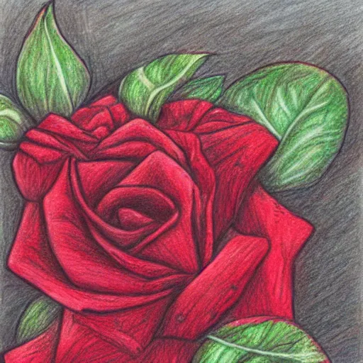 Image similar to wilting roses in the desert, colored pencils drawing