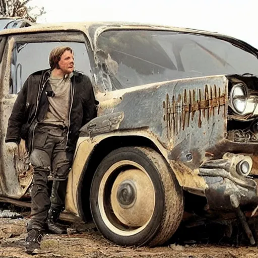 Prompt: 2012 tv show 'Wow That's Incredible!' showing off an apocalypse automobile