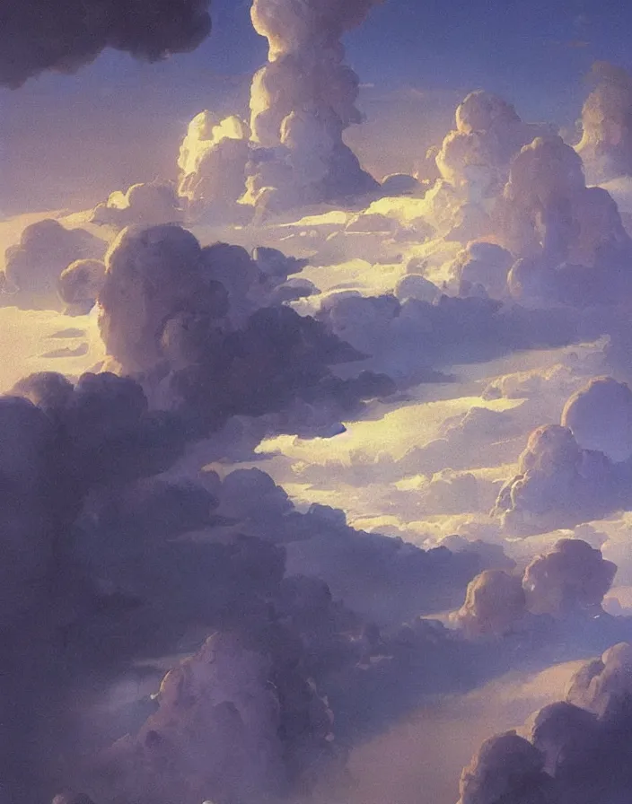 Prompt: Gates of heaven in the clouds by ralph mcquarrie, concept art, ultra realistic, super detailed, photorealistic, cinematographic, epic lighting, religious