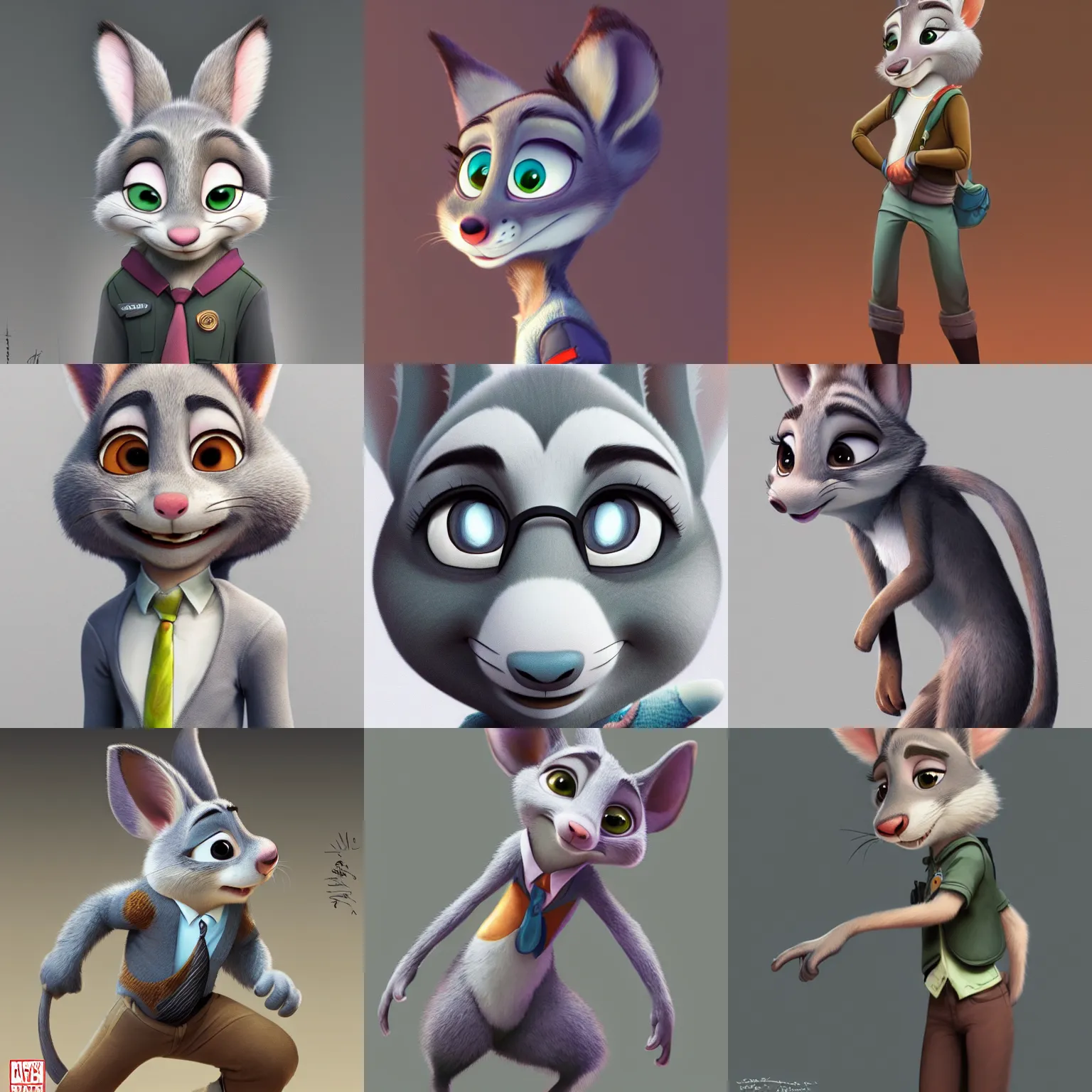 Prompt: zootopia female character grey mouse, highly detailed, digital painting, artstation, concept art, smooth, sharp focus, illustration