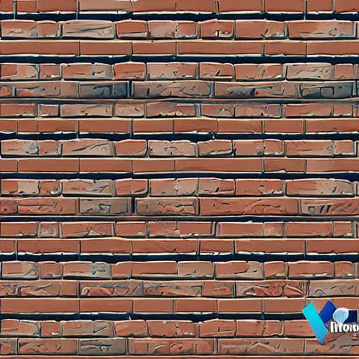 Image similar to cartoon brick wall texture, 2 d art style, the sims 4 texture