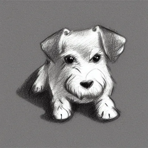 Prompt: milt kahl pencil sketch of mini schnauzer