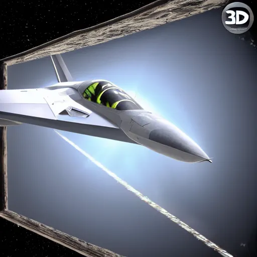 Image similar to insane detail, hyper - realistic, 3 d model, a stealth fighter jet engaging a ufo in mid - air