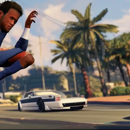 Image similar to screenshot of neymar in gta v, grand theft auto