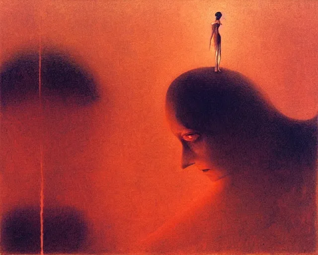 Image similar to by francis bacon, beksinski, mystical redscale photography evocative. uma thurman