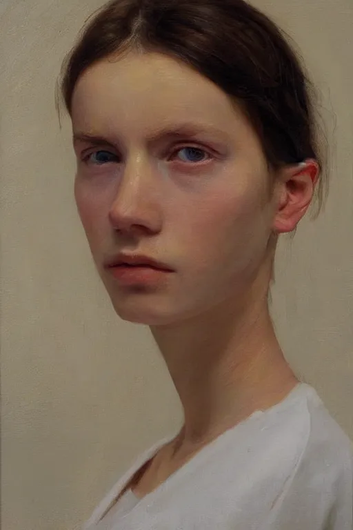 Prompt: beautiful clean oil painting portrait study by borremans, detailed, stunning, realistic, skin color