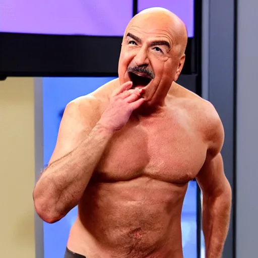 Shirtless Dr Phil Shouting And Screaming Running Stable Diffusion Openart