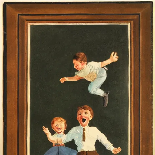 Prompt: a parson russell jumping in the air, children's illustration