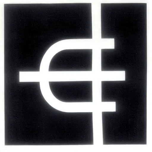 Prompt: minimal geometric number symbol by karl gerstner, monochrome