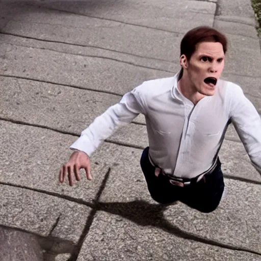 Image similar to Live Action Still of Jerma in The Exorcist, real life, hyperrealistic, ultra realistic, realistic, highly detailed, epic, HD quality, 8k resolution, body and headshot, film still