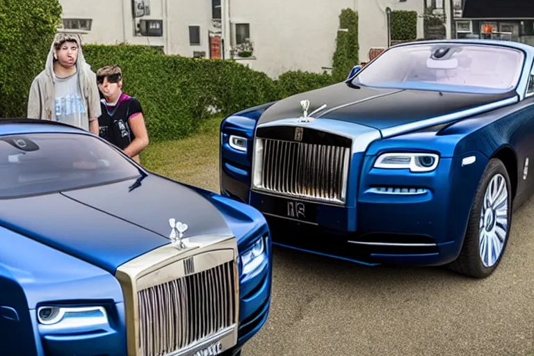 Image similar to stoned teenagers decided to drown Rolls-Royce