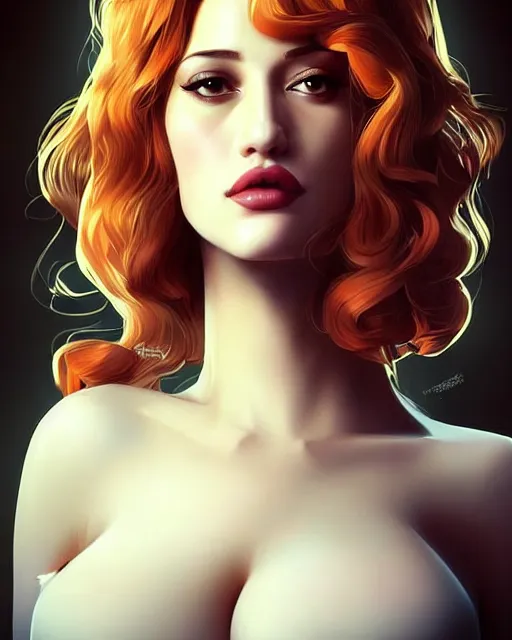 Image similar to a beautiful gina gershon christina hendricks kat dennings dolly parton instagram model, cascading hair!!!!, by wlop and ilya kuvshinov and artgerm, symmetrical eyes, aesthetic, gorgeous, stunning, alluring, attractive, artstation, deviantart, pinterest, digital art