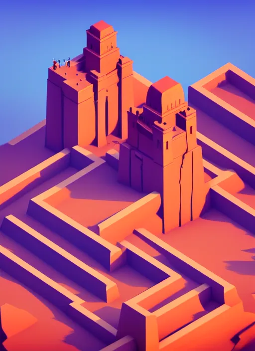 Prompt: a low poly isometric render of india in the style of monument valley, intricate, elegant, smooth shading, soft lighting, illustration, simple, solid shapes, by magali villeneuve, jeremy lipkin and michael garmash, rob rey and kentaro miura style, octane render