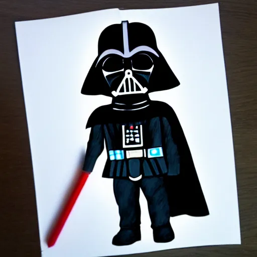 Prompt: darth vader drawn by a child