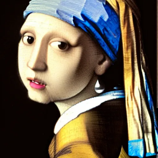 Image similar to Doge in a pearl earring, by Johannes Vermeer, 8k