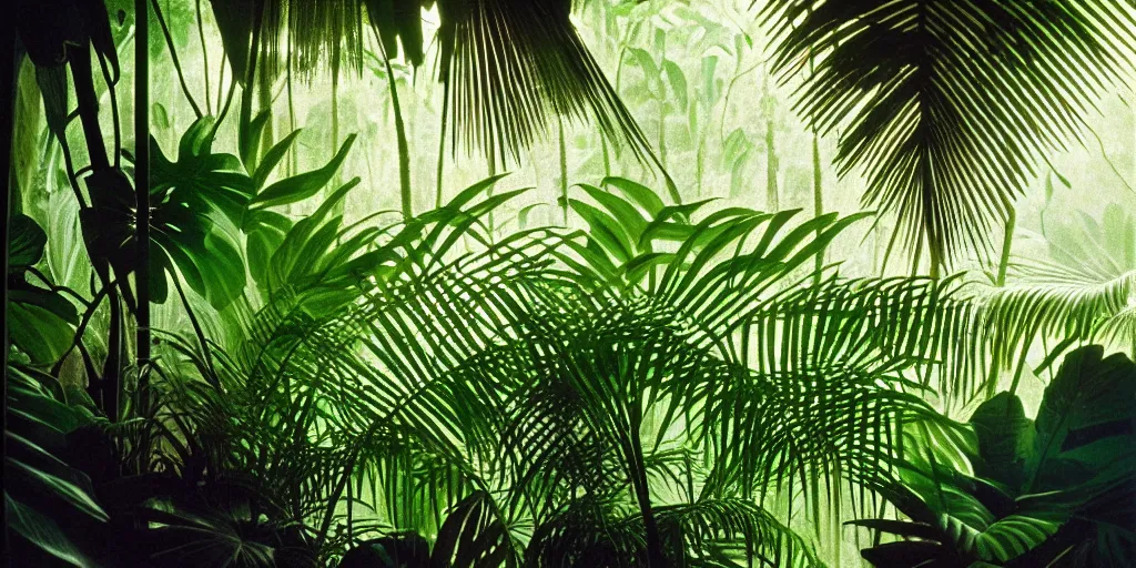 Image similar to lush tropical forest, against light, glare, bright details, contrasting, daylight, highly detailed, by dieter rams 1 9 9 0, national geographic magazine, reportage photo, natural colors