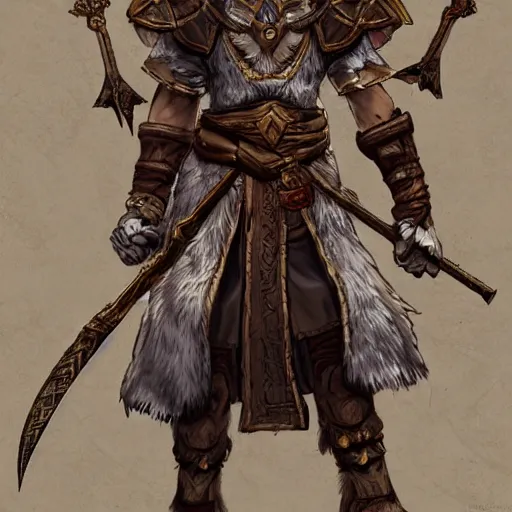 Image similar to mage with lion head, rpg character design by akihiko yoshida