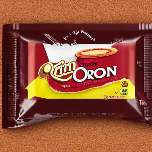 Prompt: packaging of orion choco pie with raspberry flavor