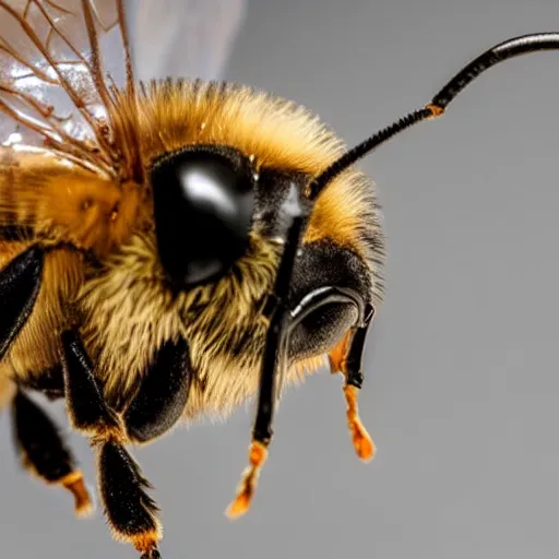 Image similar to photograph of a bee flying inside of someones ear, closeup shot