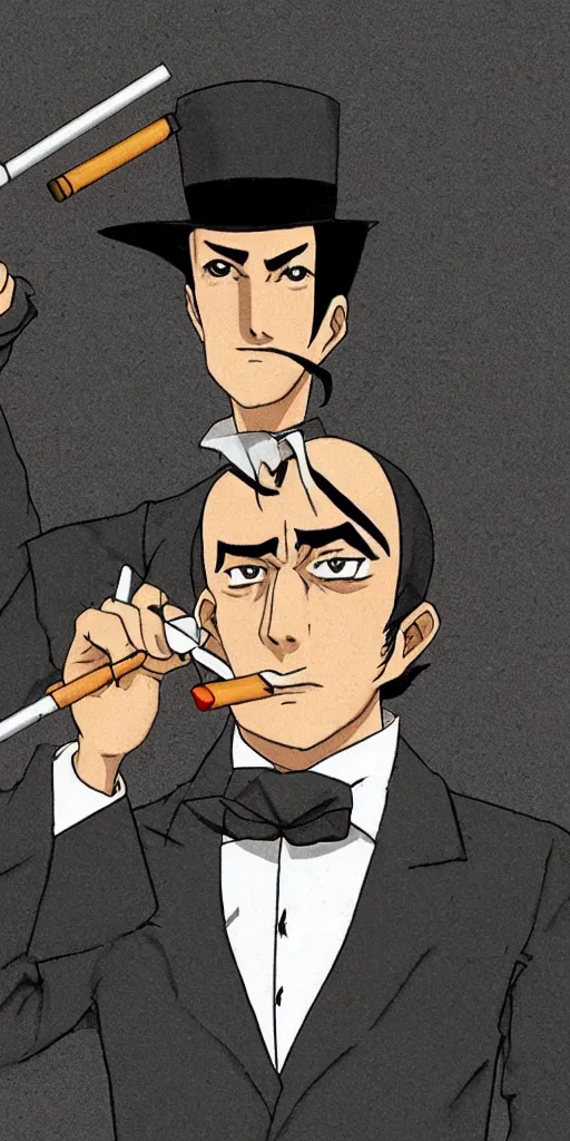 Prompt: the judge from Ace Attorney, smoking a cig