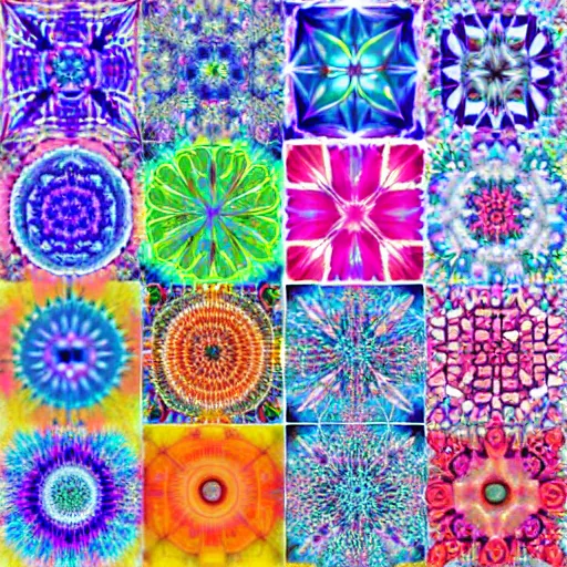 a collage of papers, fractal, kaleidoscope, colorful. | Stable ...