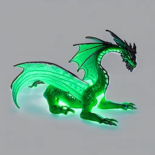 Prompt: a translucent bioluminescent dragon