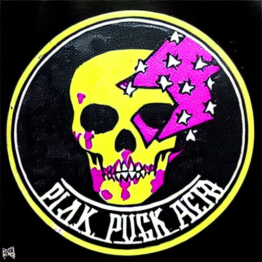 Image similar to painting on a badge, punks not dead!, exploited!!, clash, junk yard, rats!!, god save the queen, punk rock album cover art style, grunge, no future