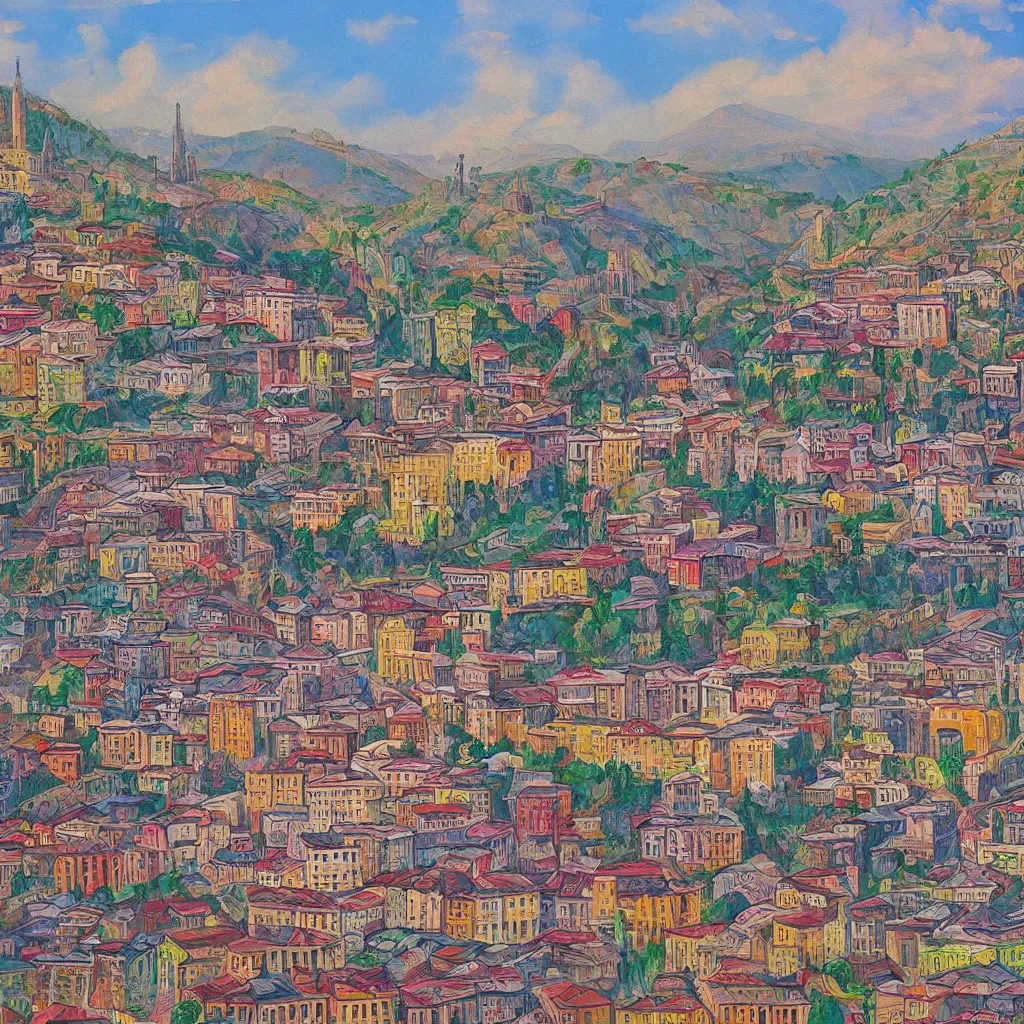 Image similar to tbilisi painted by david bowie