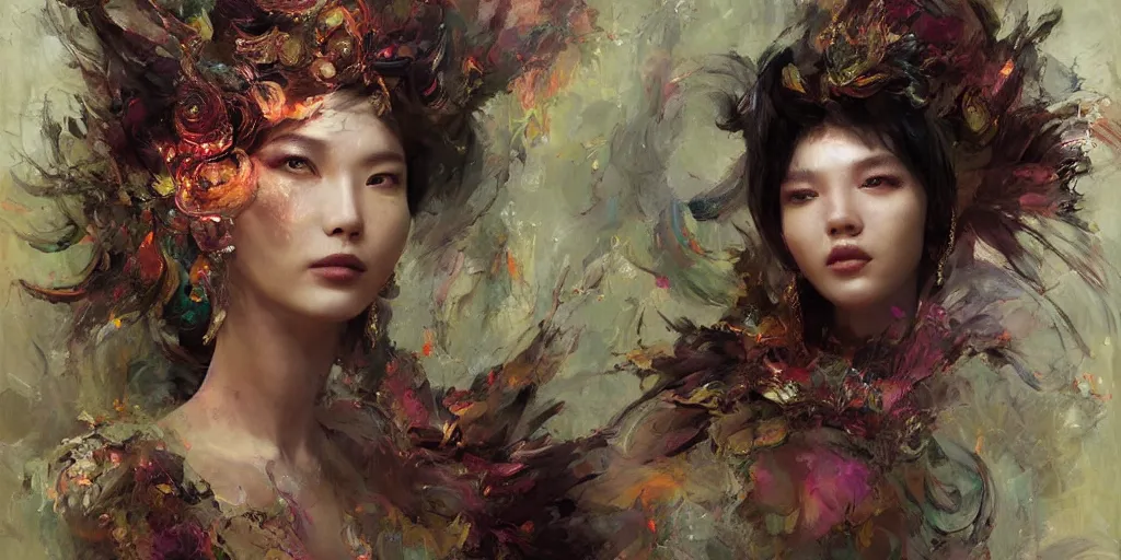 Image similar to Psychedelic portrait of a smiling Goddess by Stanley Artgerm Lau, Ruan Jia and Fenghua Zhong