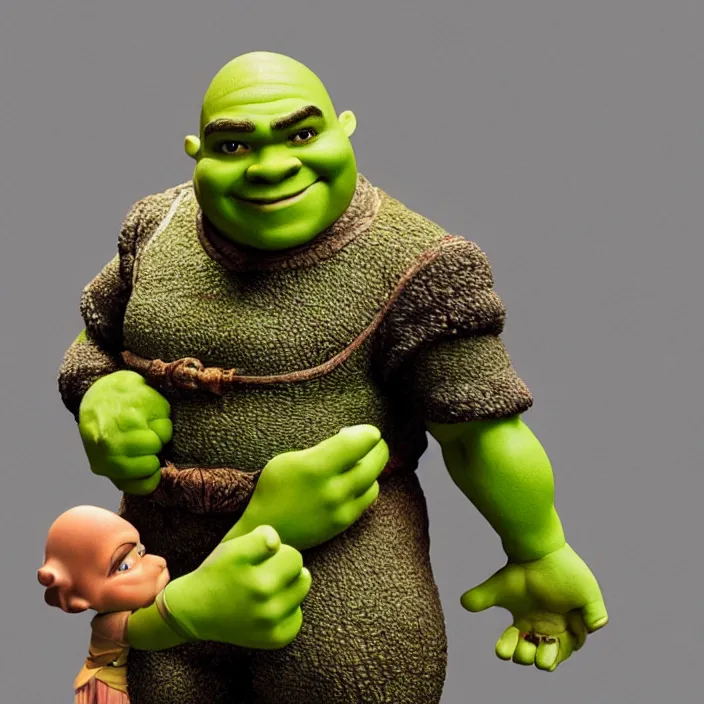 Image similar to Shrek, a GOODSMILE figure of Shrek, figurine, detailed product photo,