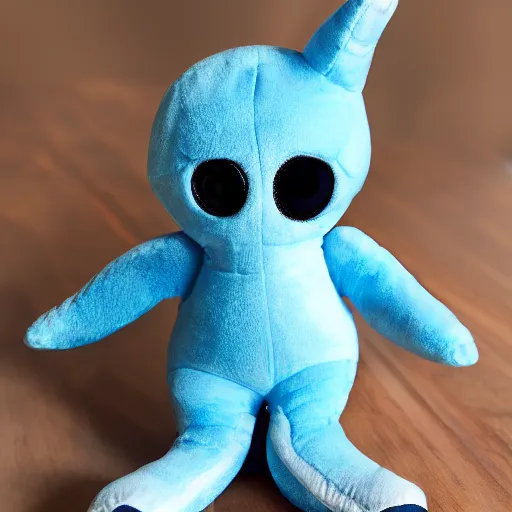 Image similar to blue'snappy gifts'plush doll on the moon, gifts, high detail, soft lighting, 8 k