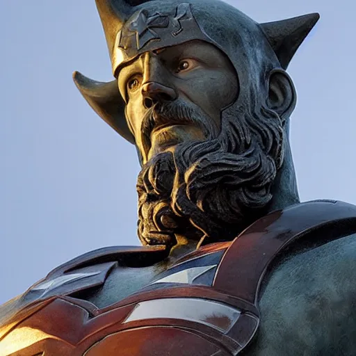 Image similar to Statue of viking Captain America