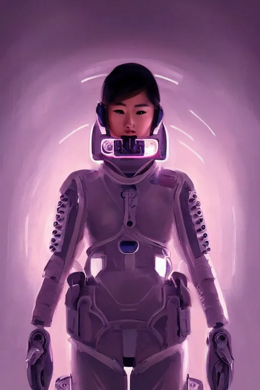 Prompt: portrait futuristic beautiful Asian trending on artbreeder, pinterest Airforce armored pilot Girl, at inside of future fighter aircraft, ssci-fi, fantasy, intricate, very very beautiful, elegant, human anatomy, neon light, highly detailed, digital painting, artstation, concept art, soft light, smooth, sharp focus, illustration, art by tian zi and WLOP and alphonse mucha