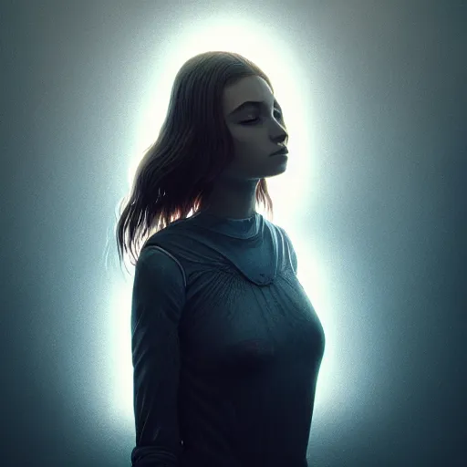 Image similar to portrait art of female angel by alessio albi 8 k ultra realistic, angel wings, lens flare, atmosphere, glow, detailed, intricate, full of colour, cinematic lighting, trending on artstation, 4 k, hyperrealistic, focused, extreme details, unreal engine 5, cinematic, masterpiece