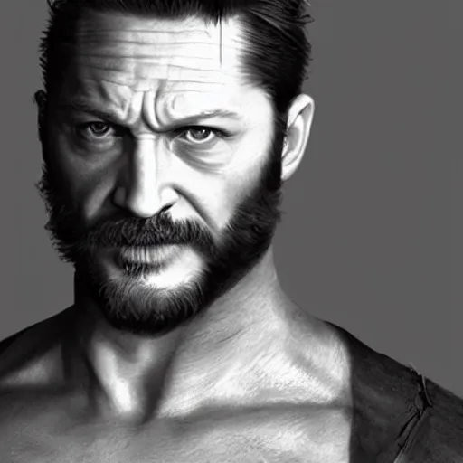 Image similar to Tom Hardy as wolverine 4K quality Photorealism