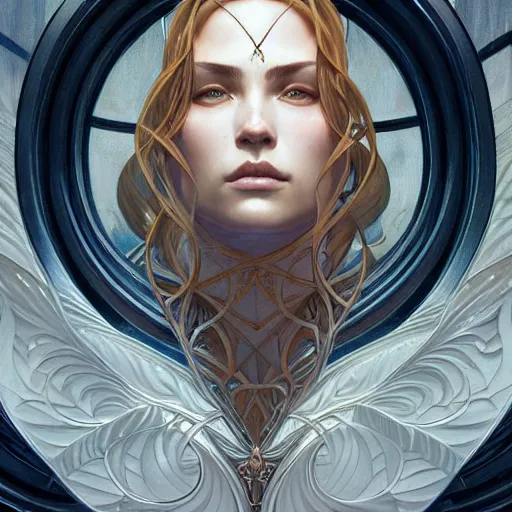 Image similar to symmetry!! intense fanart of acotar protagonist, intricate, elegant, highly detailed, my rendition, digital painting, artstation, concept art, smooth, sharp focus, illustration, art by artgerm and greg rutkowski and alphonse mucha