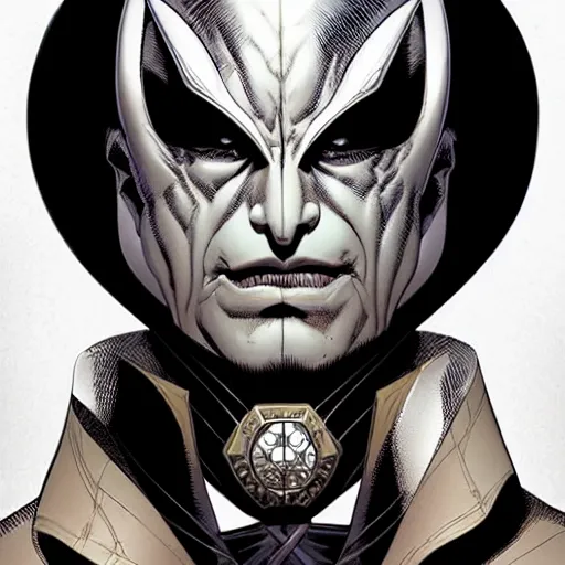 Prompt: medium portrait, by killian eng and joe fenton and martin deschambault, inspired by x - men villains, fine, sharp high detail,