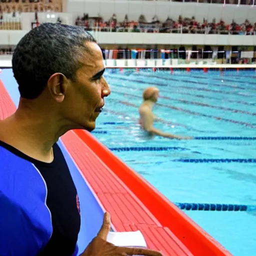 Image similar to barack obama swimming laps at the olympic pool in london