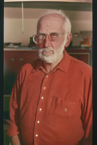 Image similar to portrait of frank malina, photograph, kodachrome