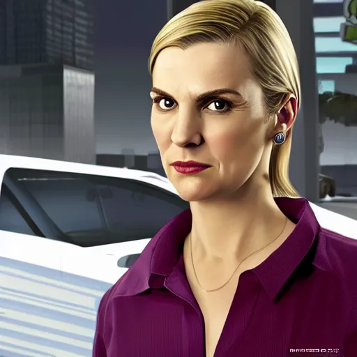 Prompt: Kim Wexler from Better Call Saul as a GTA character portrait, Grand Theft Auto, GTA cover art