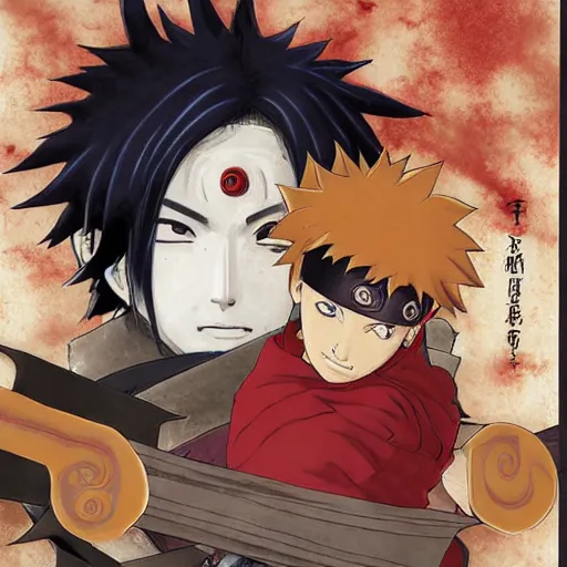 Image similar to Gaara Narutopunk Oni Shinobi at the gates of Tartarus Sand Crest Ninja Warrior Portrait Portrait Wearing Red Ninja-Yoroi norman rockwell uta natsume inio asano naoko takeuchi shotaro ishinomori katsuhiro otomo steve ellis tony szczudlo Ryan Gitter Ilya Repin Final Fantasy Cover Art