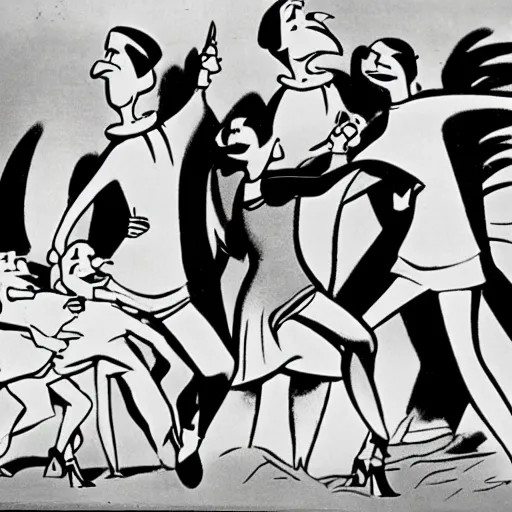 Prompt: a still from a 1 9 3 0 s cartoon