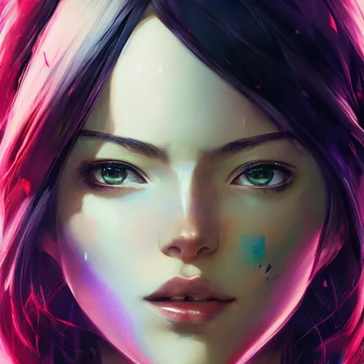 Image similar to A beautiful cyborg woman || VERY ANIME, fine-face, realistic shaded perfect face, fine details. Anime. realistic shaded lighting poster by Ilya Kuvshinov katsuhiro otomo ghost-in-the-shell, magali villeneuve, artgerm, Jeremy Lipkin and Michael Garmash, Rob Rey and Kentarõ Miura