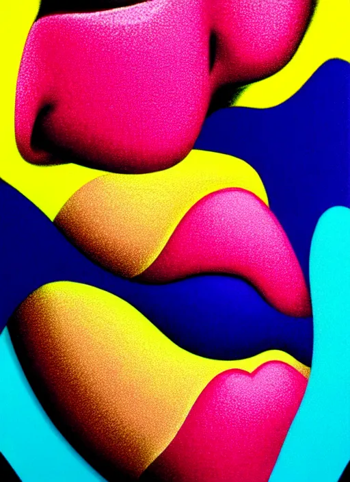 Prompt: lips by shusei nagaoka, kaws, david rudnick, airbrush on canvas, pastell colours, cell shaded!!!, 8 k