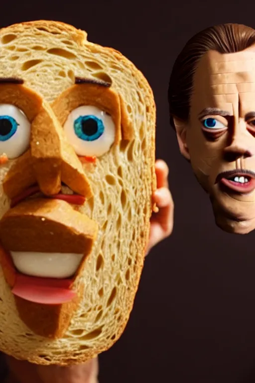 Image similar to film still of steve buscemi made out of bread in avatar, 4 k