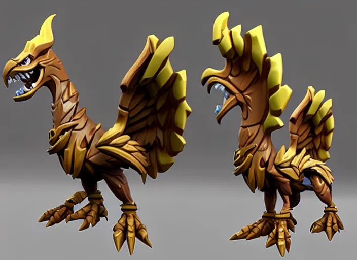 Image similar to griffin, stylized stl fantasy miniature, 3 d render, activision blizzard style, hearthstone style