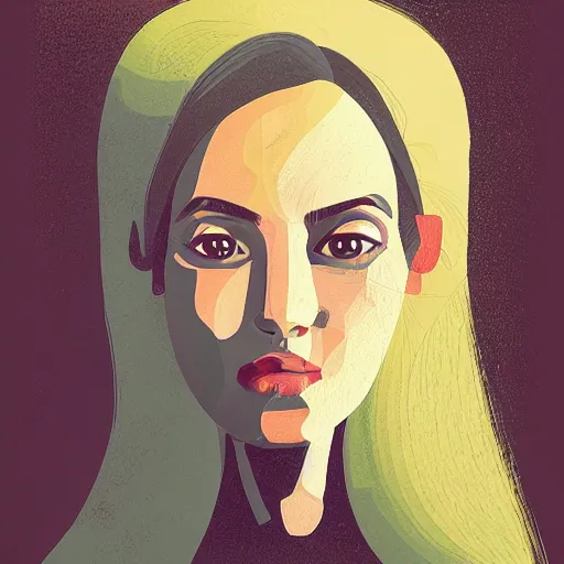 Prompt: illustration portrait of a pretty girl by malika favre